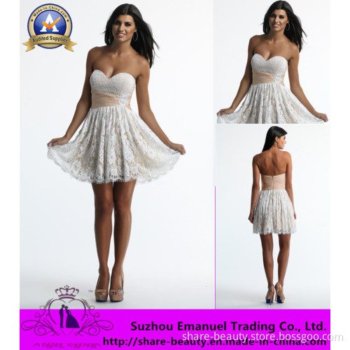 2014 Brand New White Lace Column Sheath Applique Party Cocktail Dresses